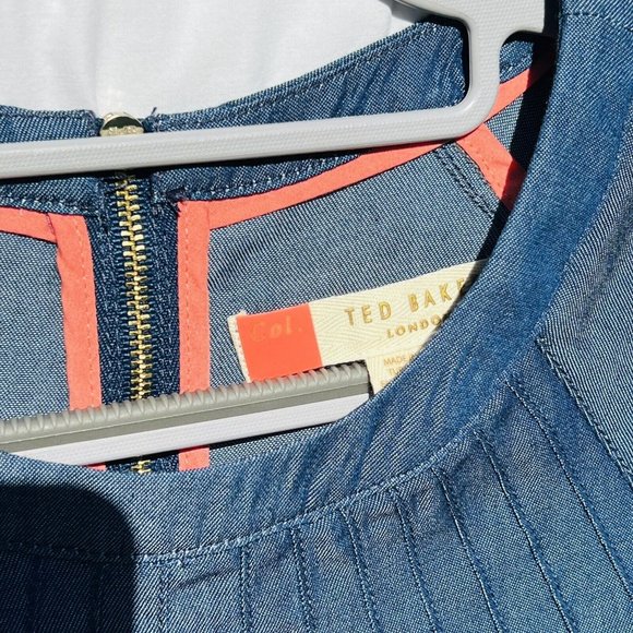 Ted Baker London Shift Dress Navy Blue Size Ted 1 US 4 Retail $295 - Picture 15 of 15